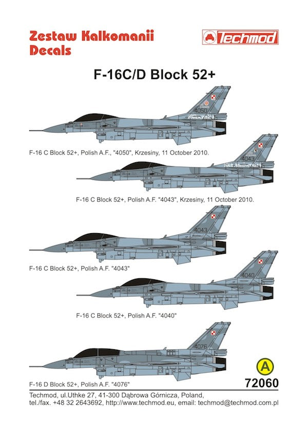 Techmod TM72060 F-16C/D Block 52+ Polish Air Force 1:72