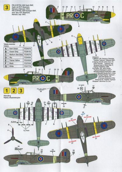 Techmod TM72063 Hawker Typhoon Mk.Ib 195 Sqdn RAF JE-DT 1:72