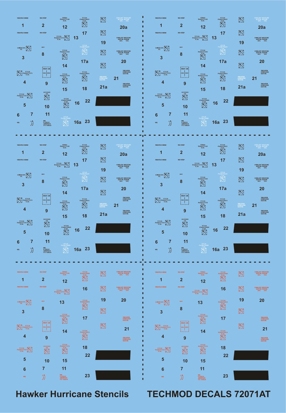 Techmod TM72071 1:72 Hawker Hurricane Stencils Mk.I Mk.II Mk.IV