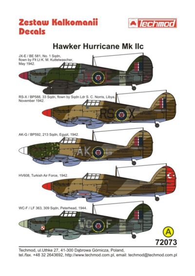 Techmod TM72073 1:72 Hawker Hurricane Mk.IIc