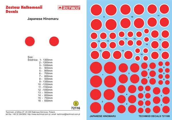 Techmod TM72116 1:72 Japanese National Insignia/Hinomaru