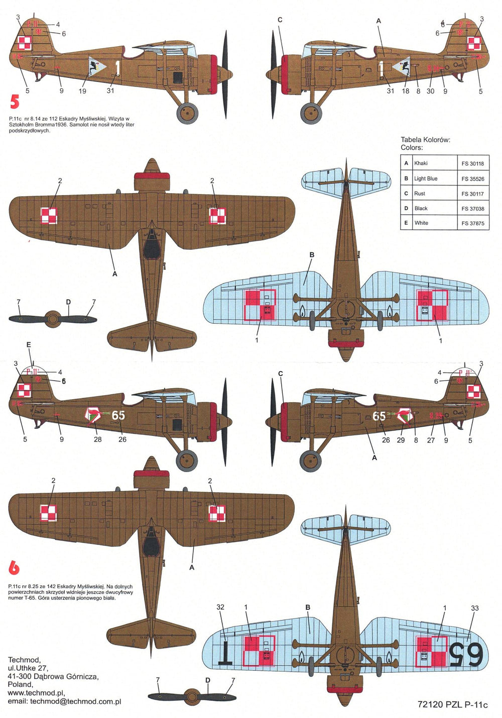 Techmod TM72120 1:72 PZL P.11C