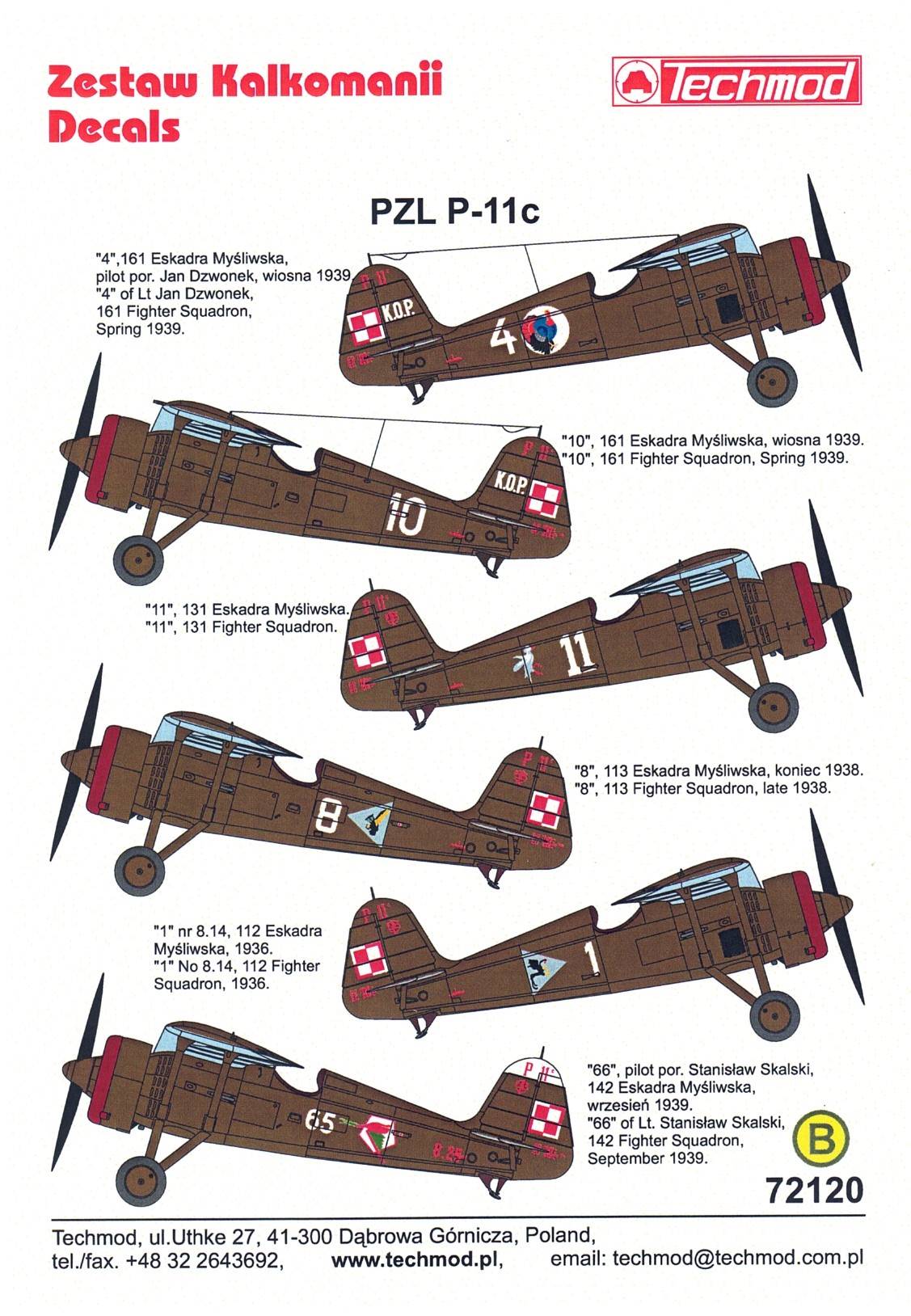 Techmod TM72120 1:72 PZL P.11C