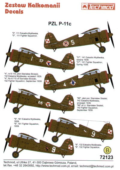 Techmod TM72123 1:72 PZL P.11c