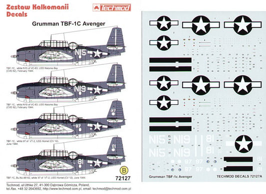 Techmod TM72127 1:72 Grumman TBF-1C Avenger