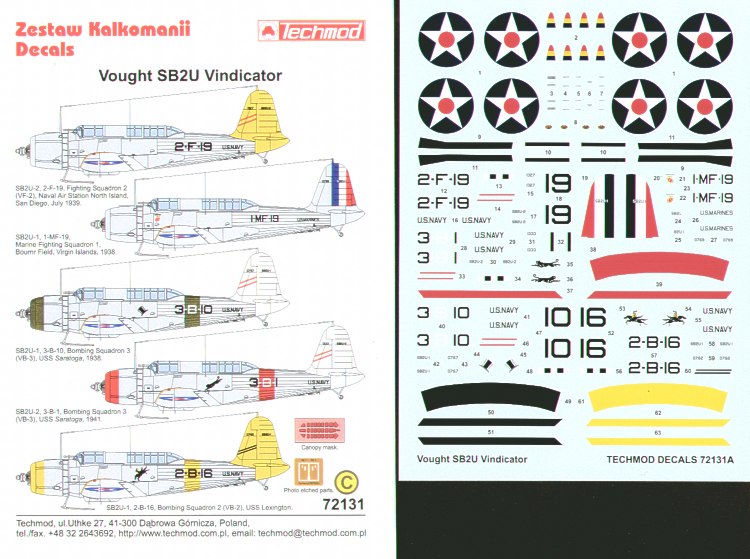 Techmod TM72131 1:72 Vought SB2U Vindicator