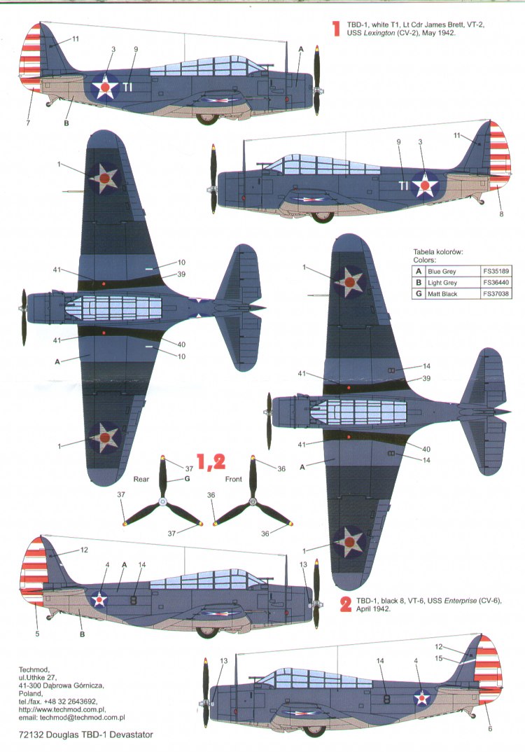 Techmod TM72132 1:72 Douglas TBD-1 'Devastator' at War