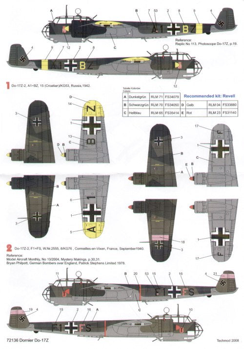 Techmod TM72136 1:72 Dornier Do-17Z