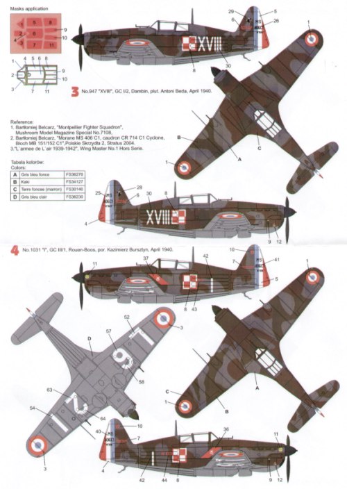 Techmod TM72137 MS.406C1 Armee de l'Air Polish Pilots 1:72