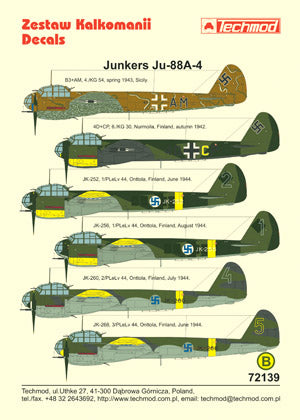 Techmod TM72139 1:72 Junkers Ju-88A-4