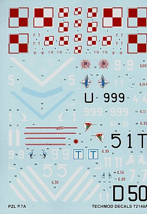 Techmod TM72140 PZL P.7a Part 1 Polish Air Force Markings 1:72