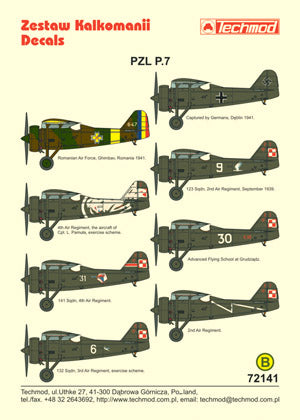 Techmod TM72141 1:72 PZL P.7 Part 2