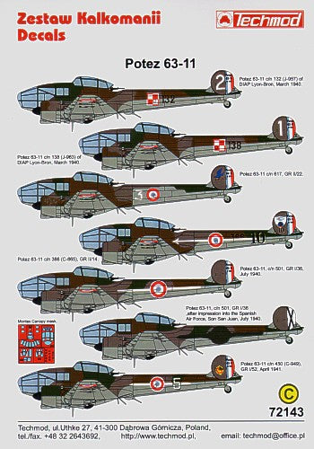 Techmod TM72143 1:72 Potez 63-11
