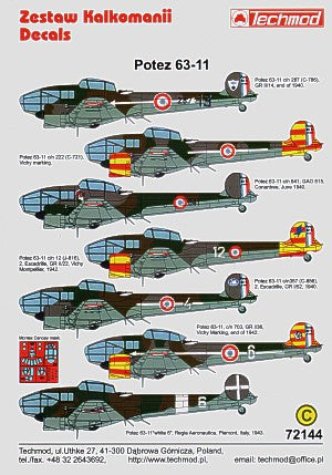 Techmod TM72144 1:72 Potez 63-11