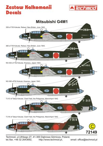 Techmod TM72149 1:72 Mitsubishi G4M1 'Betty' Pt 1