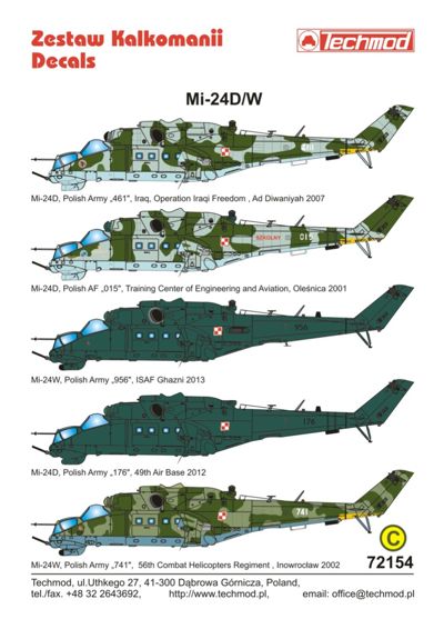 Techmod TM72154 Mil Mi-24D/W Hind Polish Army Aviation 1:72