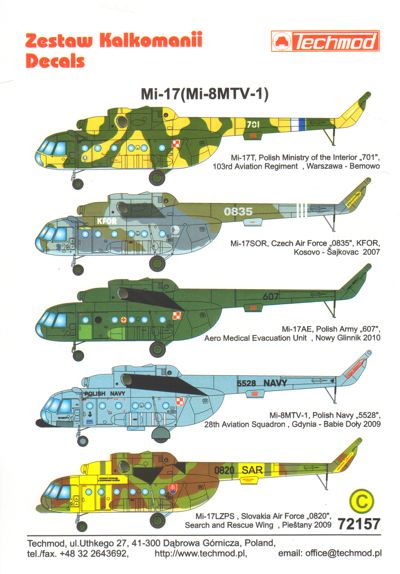 Techmod TM72157 1:72 Mil Mi-8MT/Mi-17 Hip-H Helicopter