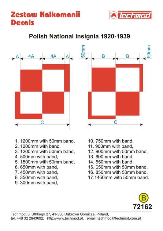 Techmod TM72162 1:72 Polish National Insignia 1920-1939