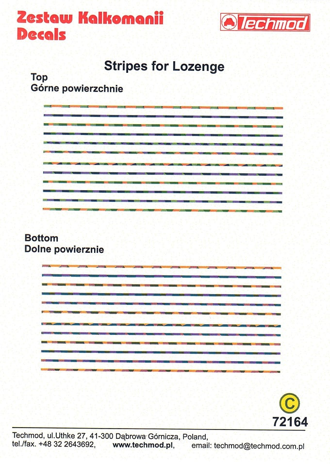 Techmod TM72164 1:72 Stripes for Lozenge schemes