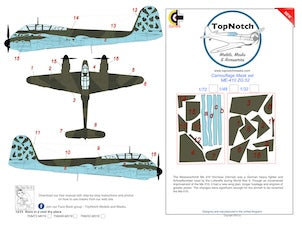 TopNotch TNM72-M019 Me-410 Hornisse Pattern C Paint Masks 1:72