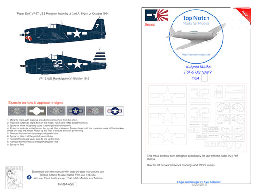 TopNotch TNM24-I006 1:24 F6F-5 Hellcat US Navy National Insignia