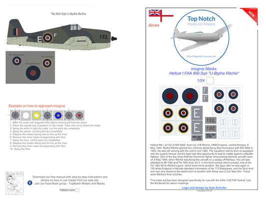 TopNotch TNM24-I008 1:24 Grumman Hellcat I FAA 800 Sqn "Lt Blythe Ritchie"