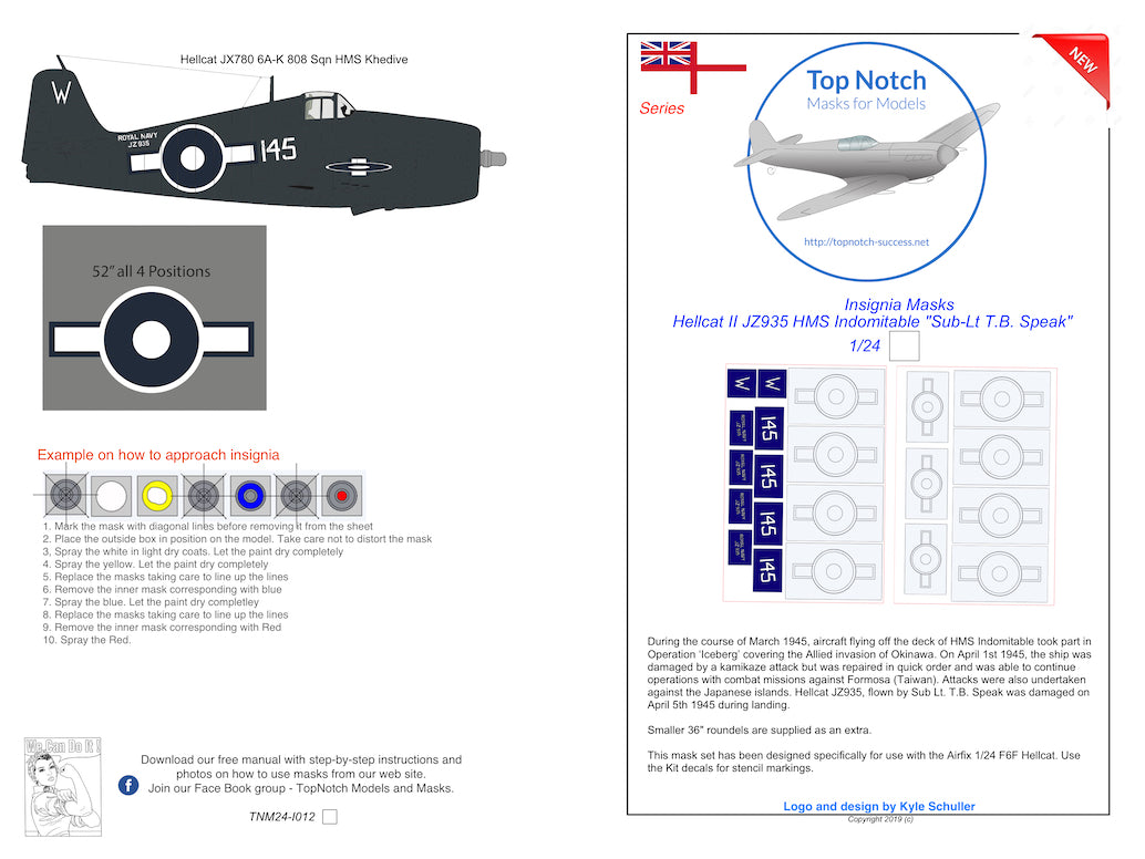 TopNotch TNM24-I012 1:24 Grumman Hellcat II JZ935 H.M.S