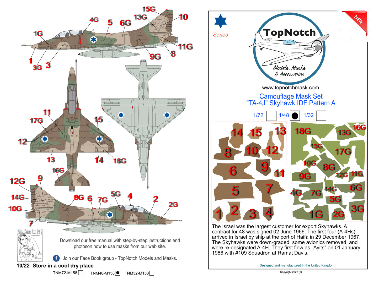 TopNotch TNM32-M158 1:32 Douglas TA-4H Skyhawk IDF Pattern