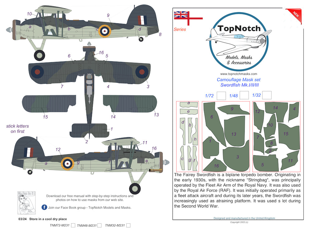 TopNotch TNM32-M231 1:32 Fairey Swordfish Mk.I/Mk.II/Mk.III
