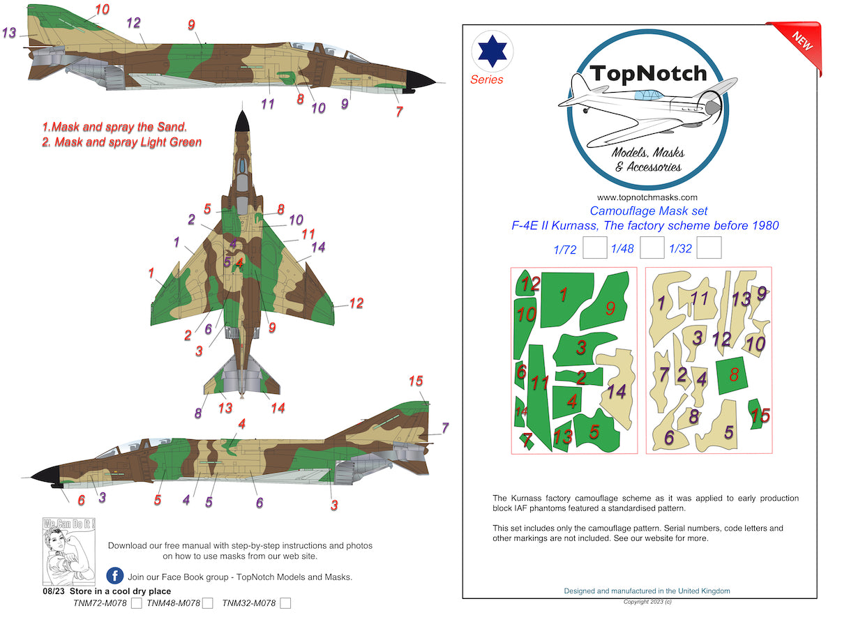 TopNotch TNM48-M078 1:48 F-4E Phantom Kurnass factory scheme before 1980
