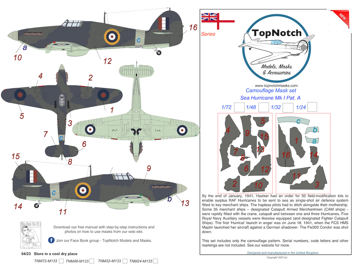 TopNotch TNM48-M133 1:48 Hawker Sea Hurricane