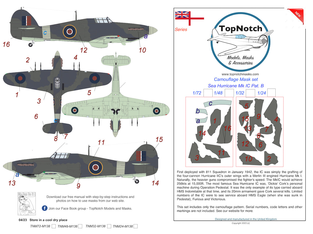 TopNotch TNM48-M138 1:48 Hawker Sea Hurricane