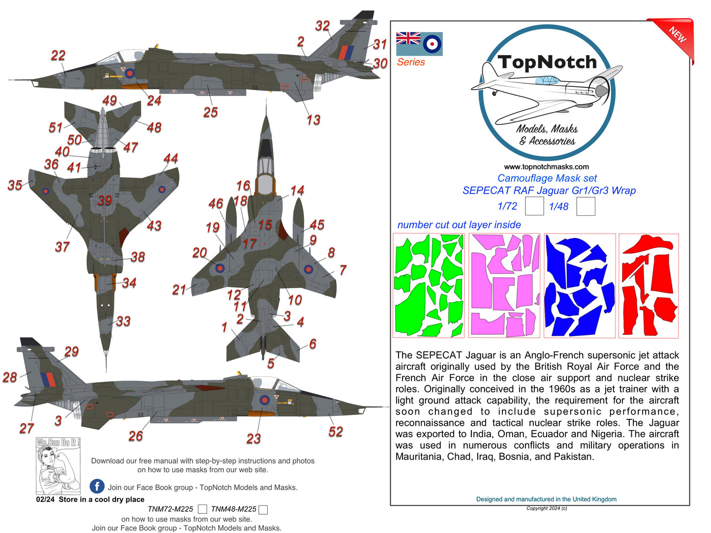 TopNotch TNM48-M225 1:48 RAF Sepecat Jaguar Gr.1/Gr.3 wrap