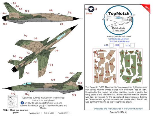 TopNotch TNM48-M239 F-105G Thunderchief Wild Weasel Masks 1:48
