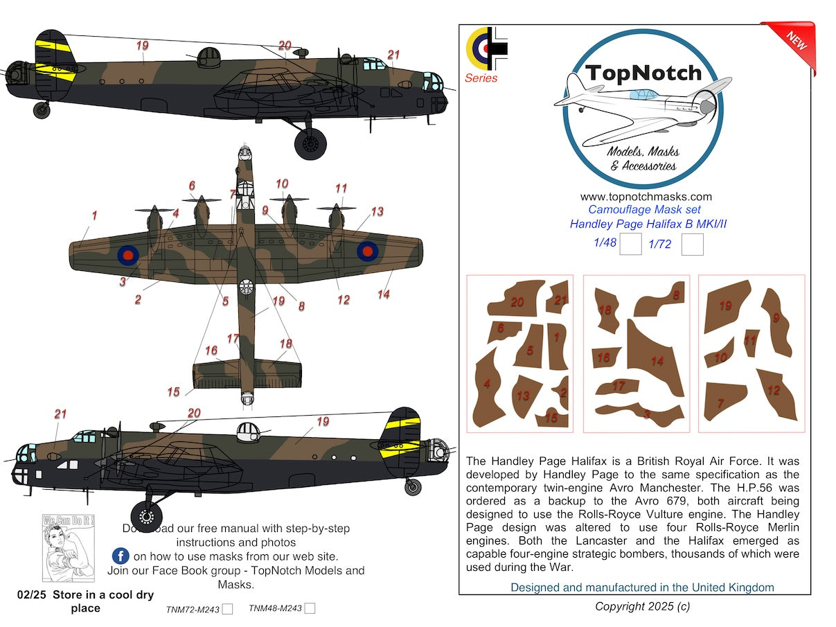 TopNotch TNM48-M243 1:48 Handley-Page Halifax Mk.I/Mk.III