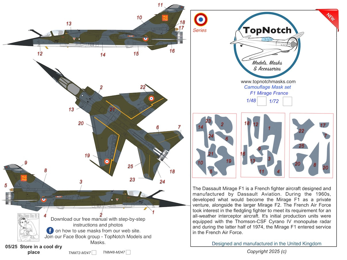 TopNotch TNM48-M247 1:48 Dassault_Mirage F1 France