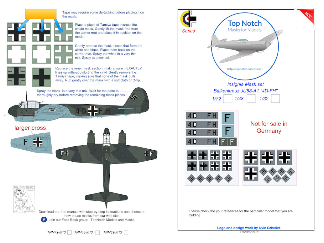 TopNotch TNM72-I013 Ju-88A-1 Battle of Britain Insignia 1:72