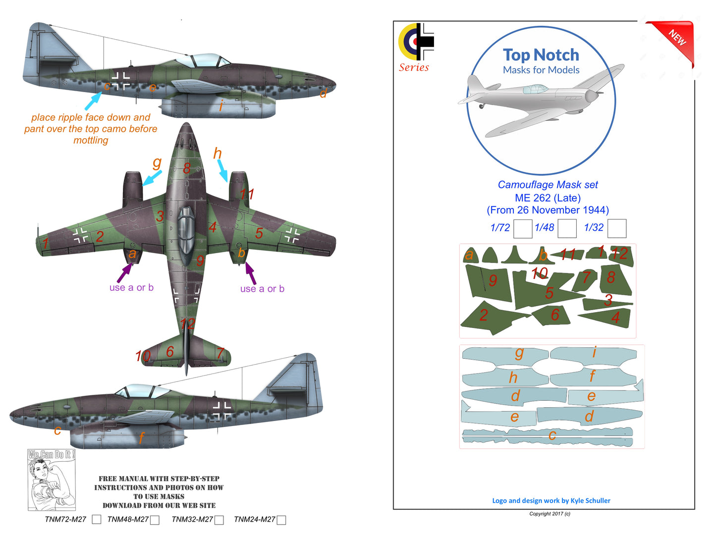 TopNotch TNM72-M027 1:72 Messerschmitt Me-262A-1a Schwalbe