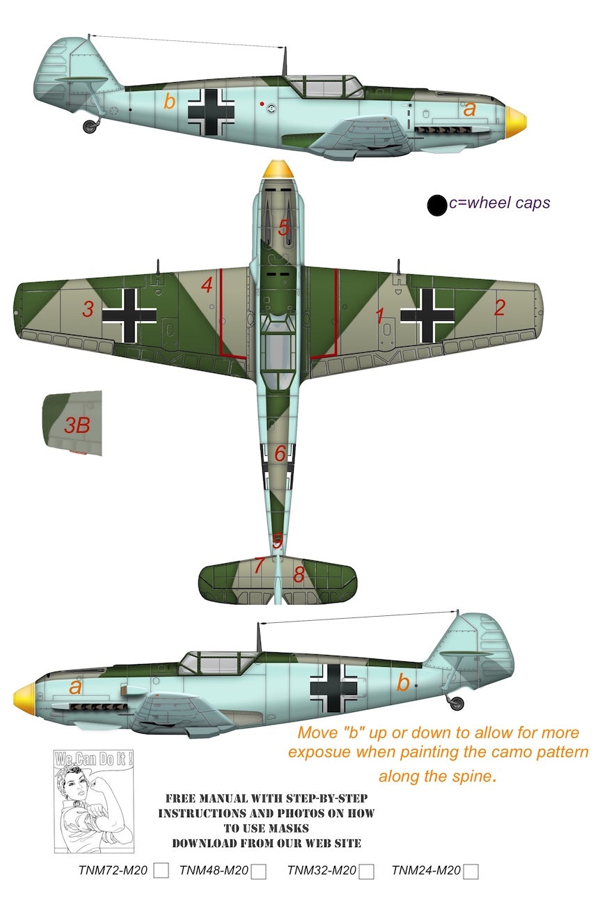 TopNotch TNM72-M028 Messerschmitt Bf-109E-3/4 Paint Masks 1:72