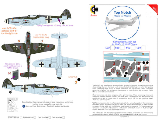 TopNotch TNM72-M171 1:72 Messerschmitt Bf-109G-10 WNF/Diana