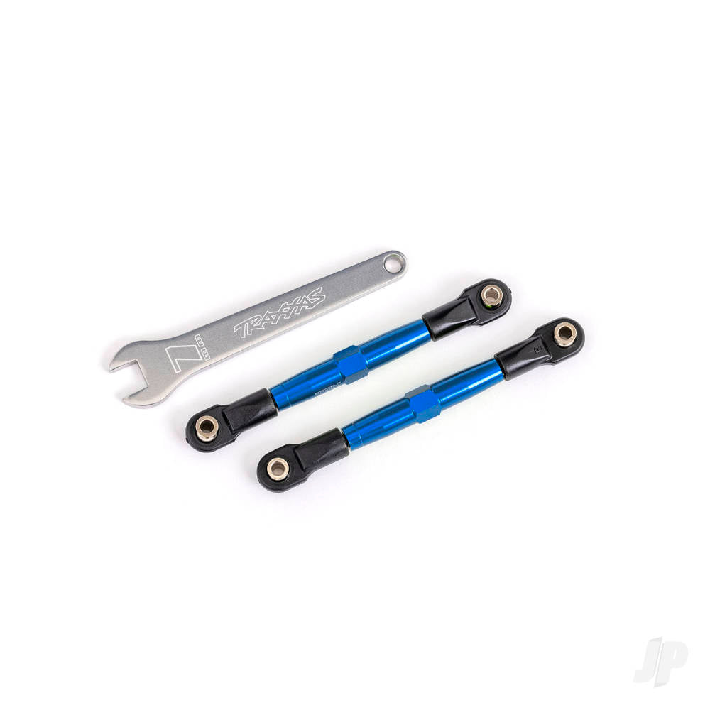 Traxxas Toe links, front (TUBES blue-anodised, 7075-T6 aluminium, stronger than titanium) (2) (assembled with rod ends and hollow balls)/ aluminium wrench (1) (fits Drag Slash) 2445X