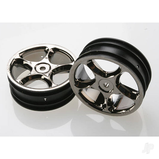 Traxxas Wheels, Tracer 2.2" (black chrome) (2) (Bandit front) 2473A
