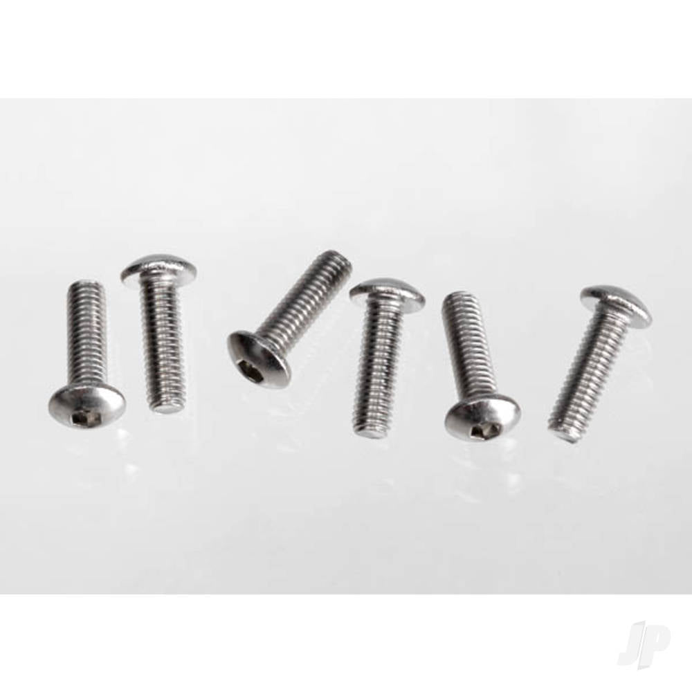 Traxxas Screws, 3x10 button-head machine (hex drive) (stainless Steel) (6 pcs) 2577X