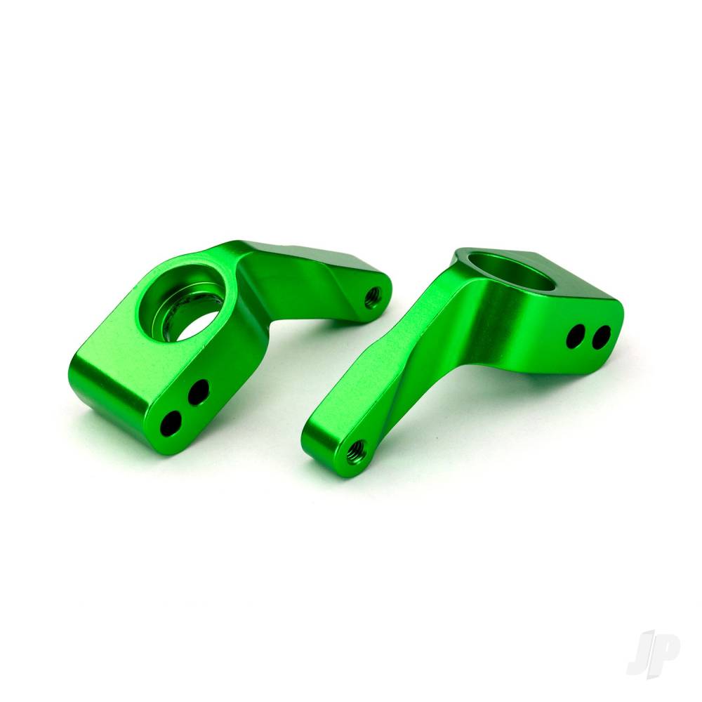 Traxxas Stub axle carriers, Rustler / Stampede / Bandit (2 pcs), 6061-T6 aluminium (Green-anodised) / 5x11mm ball bearings (4 pcs) 3652G