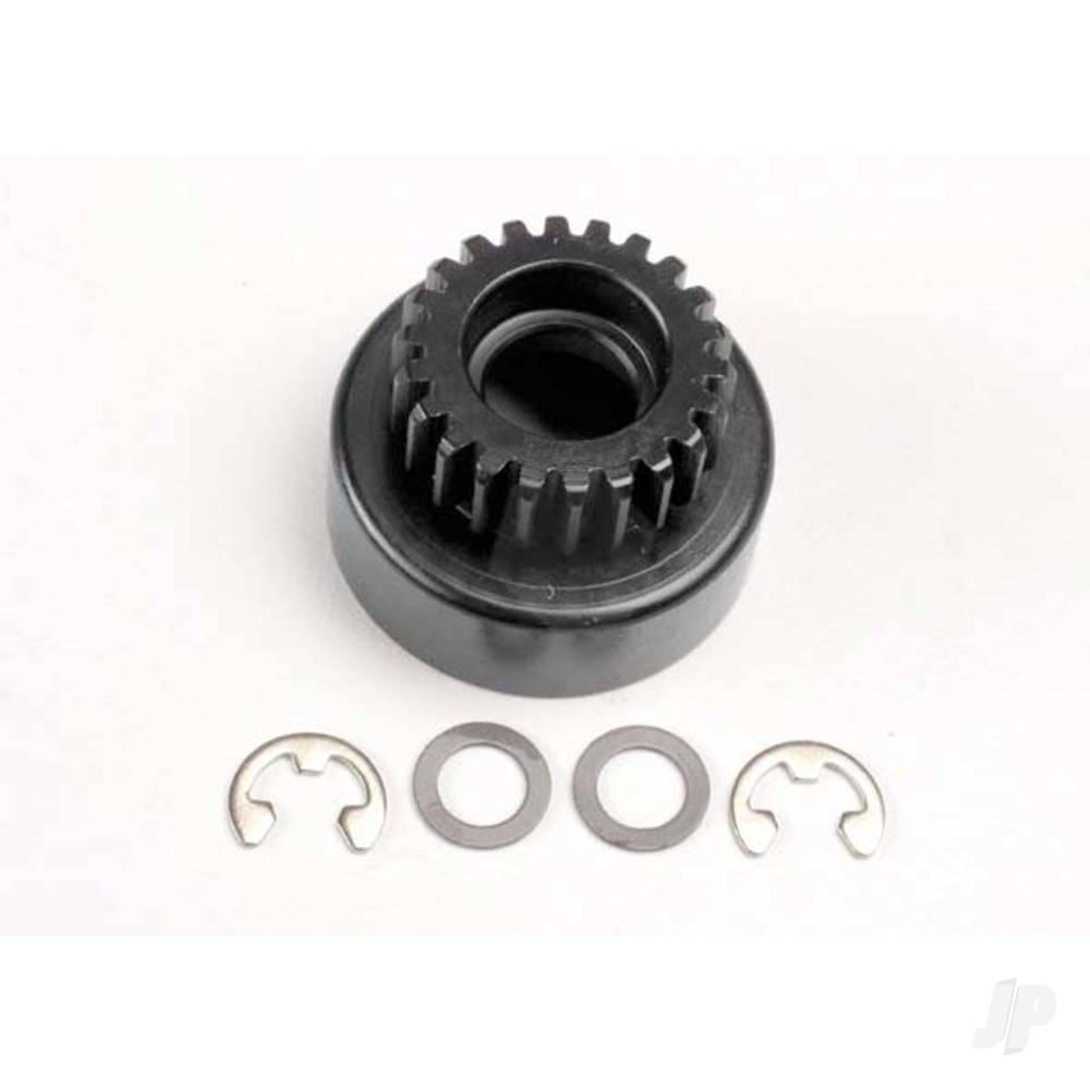 Traxxas Clutch bell, (22-tooth) / 5x8x0.5mm fiber washer (2 pcs) / 5mm E-clip (requires #4611-ball bearings, 5x11x4mm (2 pcs)) 4122