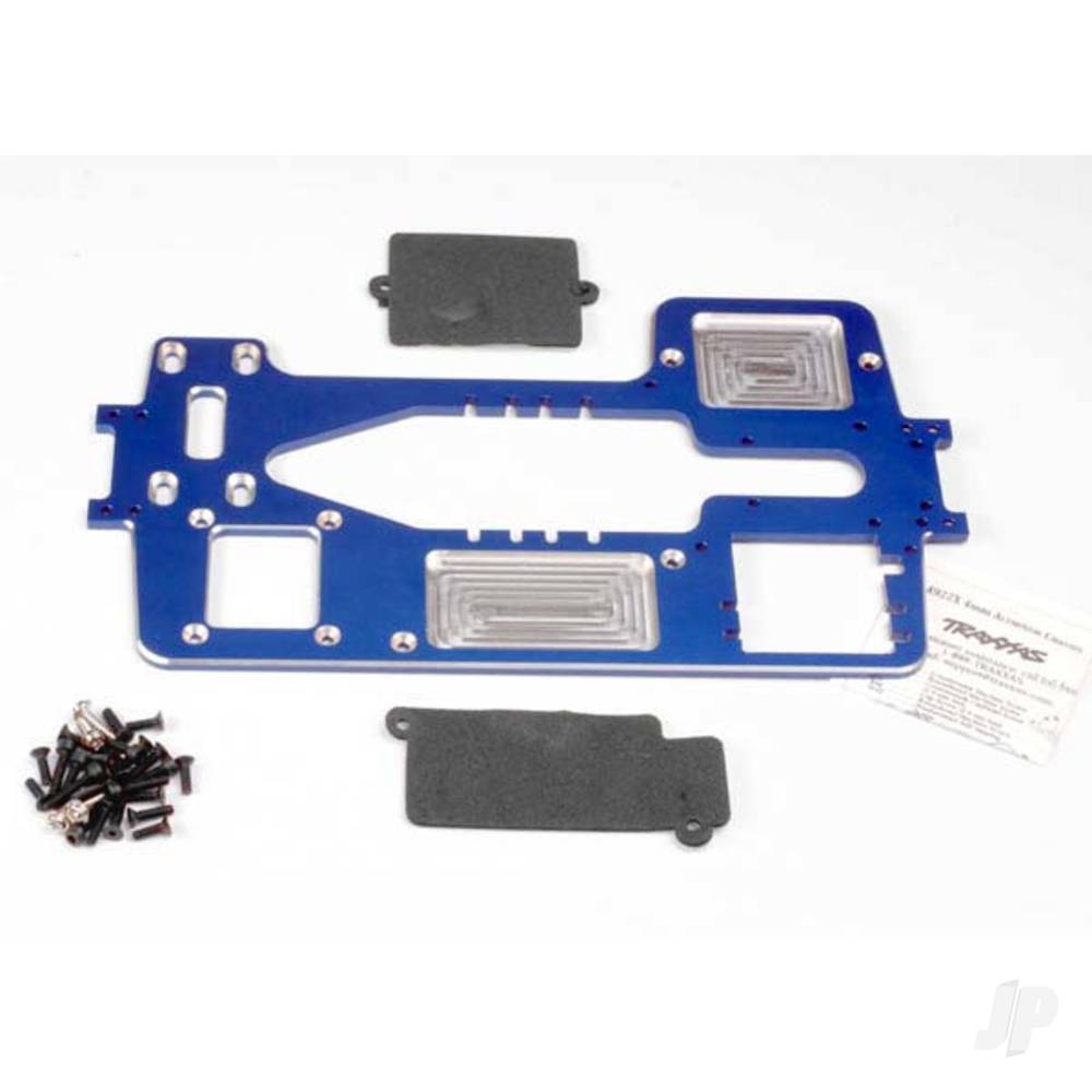 Traxxas Chassis, 7075-T6 billet machined aluminium (4mm) (Blue) / hardware 4922X