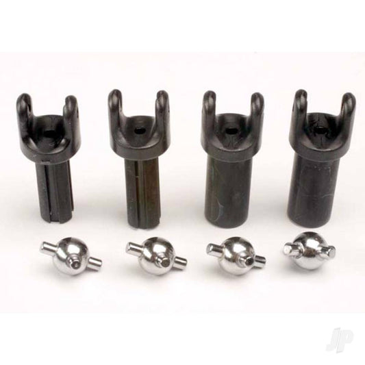Traxxas Half shafts, Short (heavy duty) (external-splined (2 pcs) & internal-splined (2 pcs)) / metal u-joints (4 pcs) 4949X