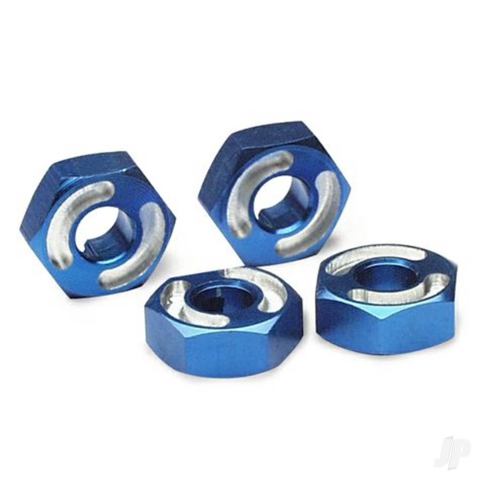 Traxxas Wheel Hubs, hex, 6061-T6 aluminium (Blue) (4 pcs) / axle pins (2.5x10mm) (4 pcs) 4954X