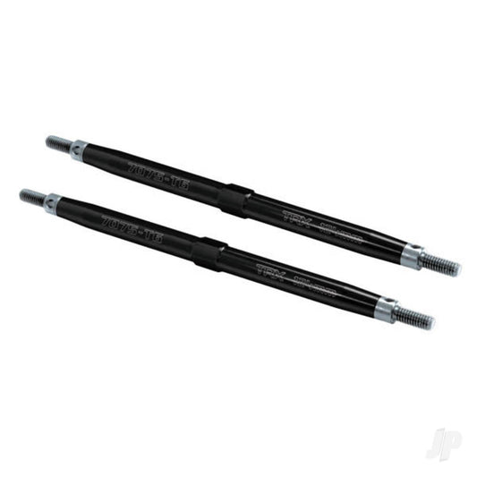 Traxxas Toe links, T-Maxx / E-Maxx (TUBES black-anodised, 7075-T6 Aluminium, stronger than titanium) (124mm, rear) (2) / rod ends (4) / Aluminium wrench (1) (For T-Maxx / E-Maxx models with sealed pivot ball suspension & 3.8" wheels) 5143A