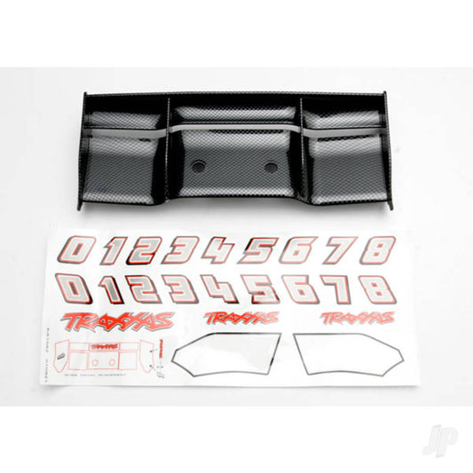 Traxxas Wing, Revo (Exo-Carbon finish) / decal sheet 5446G